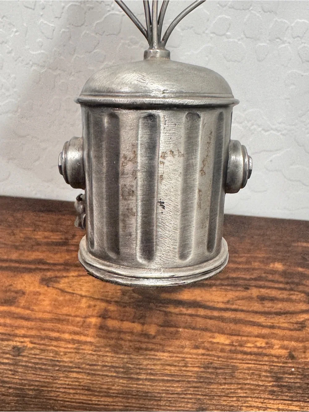 Vtg Pewter Dog Fire Hydrant Photo Business Card Holder Paw Clips Dog Lovers